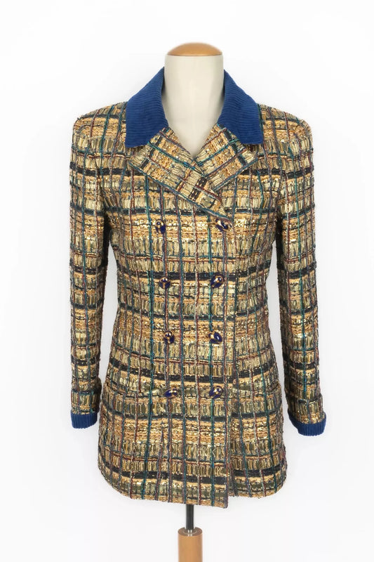 Chanel Gold & Blue Tweed Jacket – Pre-Fall 2019 Collection