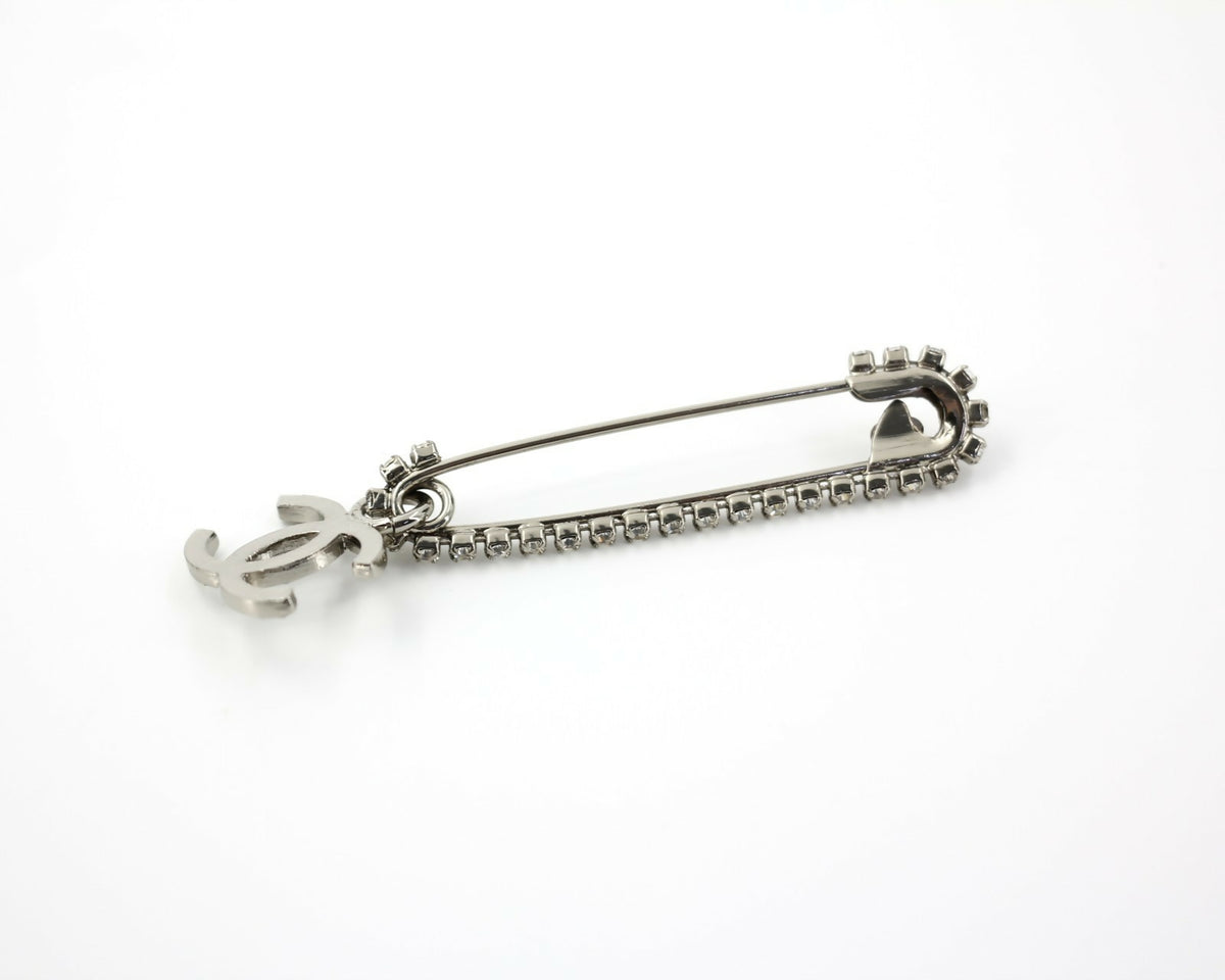 Chanel Vintage 01P Rhinestone Spring/Summer Collection Silver-Tone Brooch