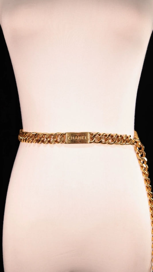 Chanel gold hardware belt