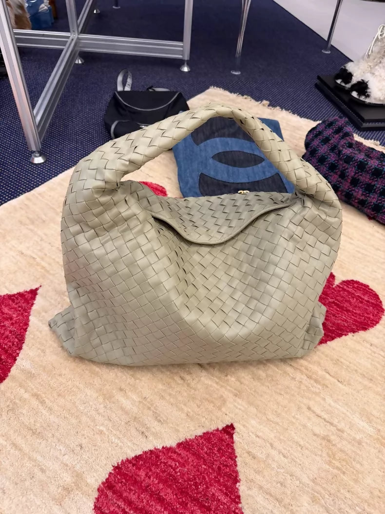 Bottega Veneta's new travertine green and grey-green large bag