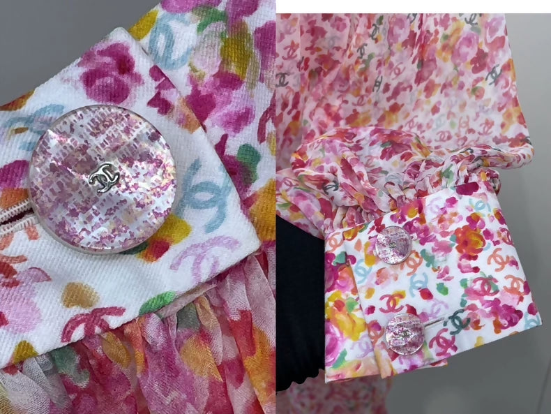 Chanel 25 pink print Dress with matching shorts