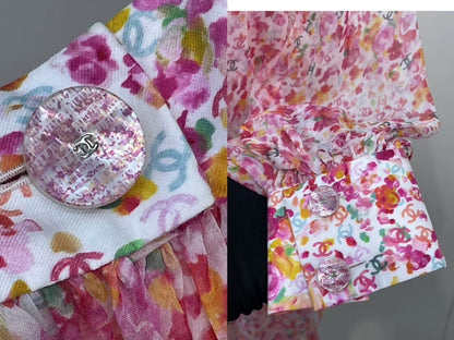 Chanel 25 pink print Dress with matching shorts