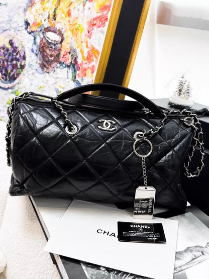 Chanel 20C Black Boston Bag