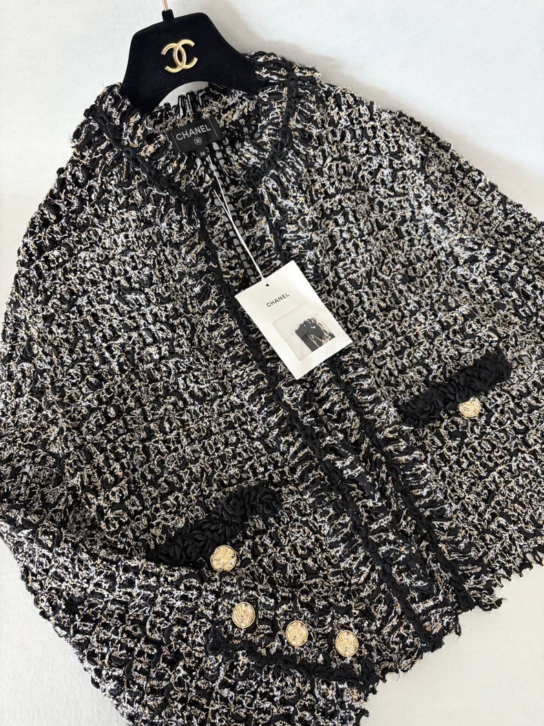 Chanel 26S Black and Gold tweed Jacket