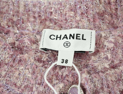 Chanel 26C Knitted Pinkish Purple Fringe Jacket
