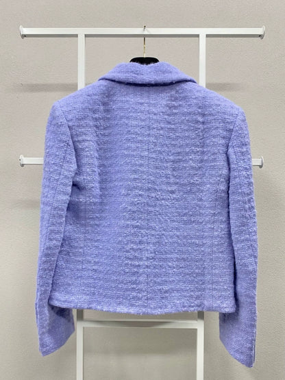 Chanel 21 purple tweed jacket
