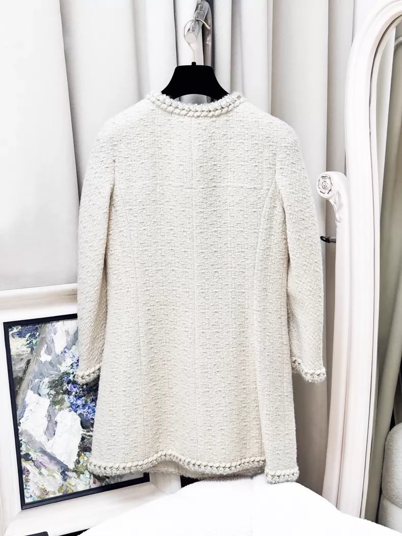 Chanel 11A ecru tweed dress