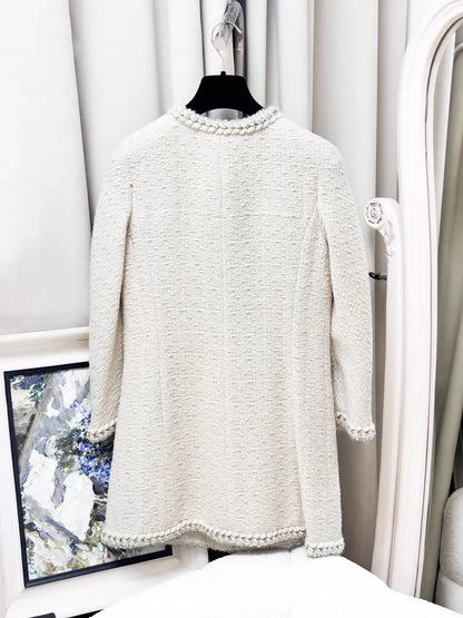 Chanel 11A ecru tweed dress