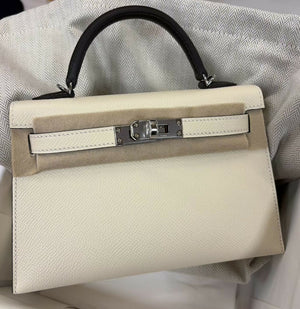 Hermès Tri-Color Mini Kelly 20 Nata / Rouge H / Chai Epsom with Palladium Hardware