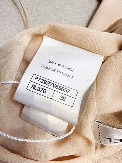 Chanel 23C nude floral beaded dress