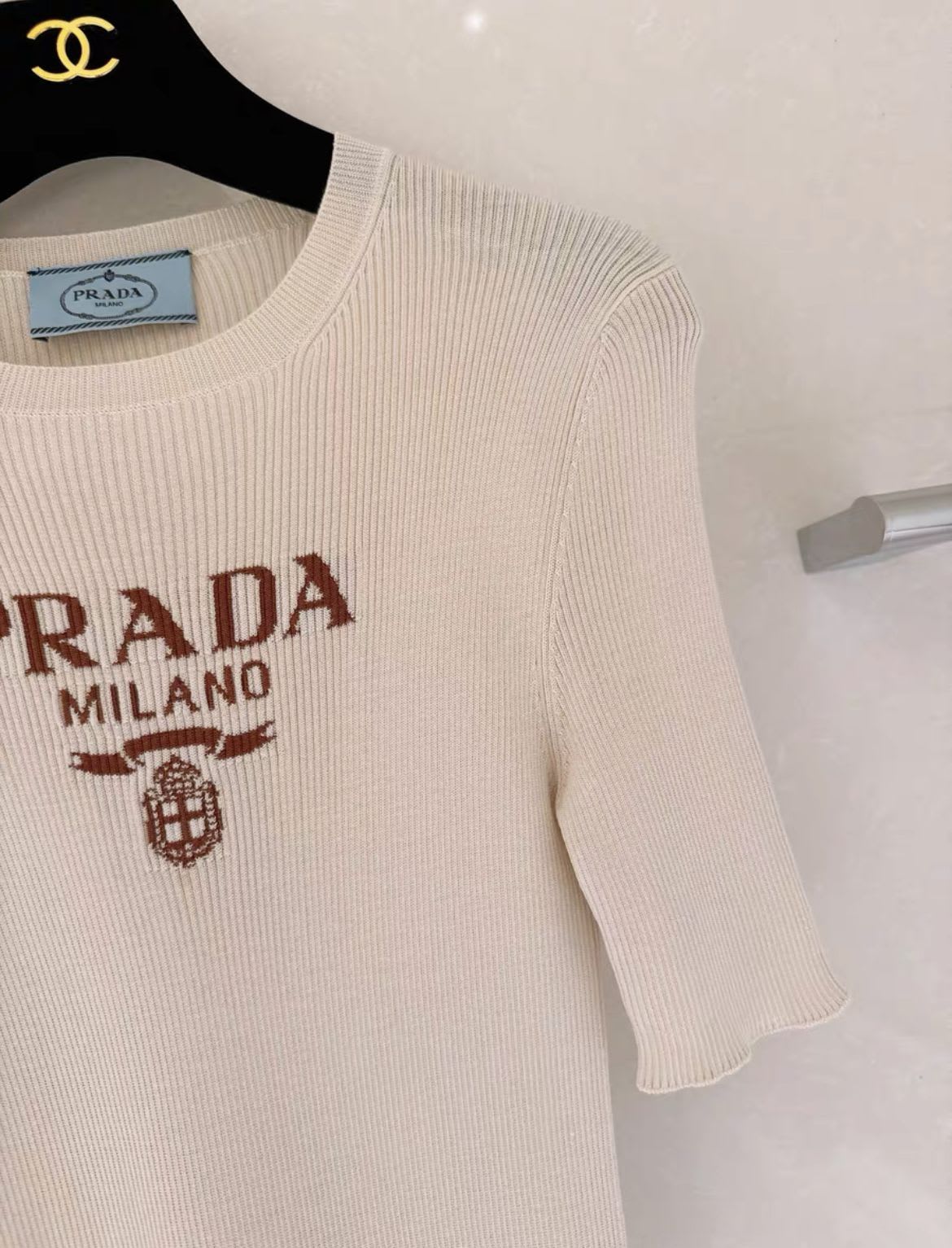 Prada beige logo top  size 38