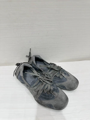 Acne Studios distressed blue ballet flats with patchwork leather, size 36.5,