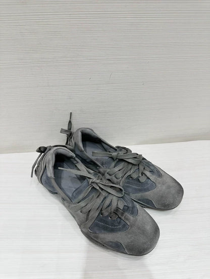 Acne Studios distressed blue ballet flats with patchwork leather, size 36.5,