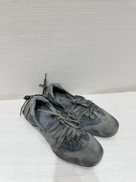 Acne Studios distressed blue ballet flats with patchwork leather, size 36.5,