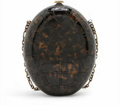 Chanel 2016 Resin Chain Coco Mark Brown Shoulder Bag with Gold Hardware