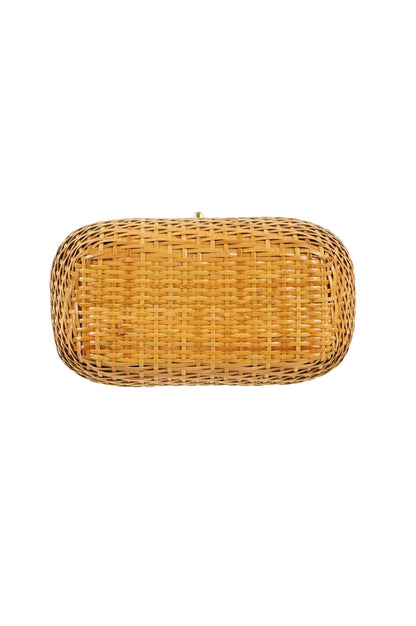 Chanel Wicker Basket Bag With beige leather Flap Bucket