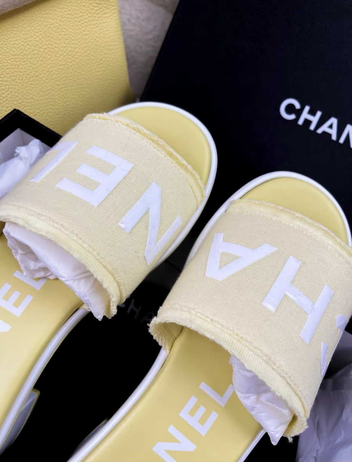 Chanel 24C yellow sandals