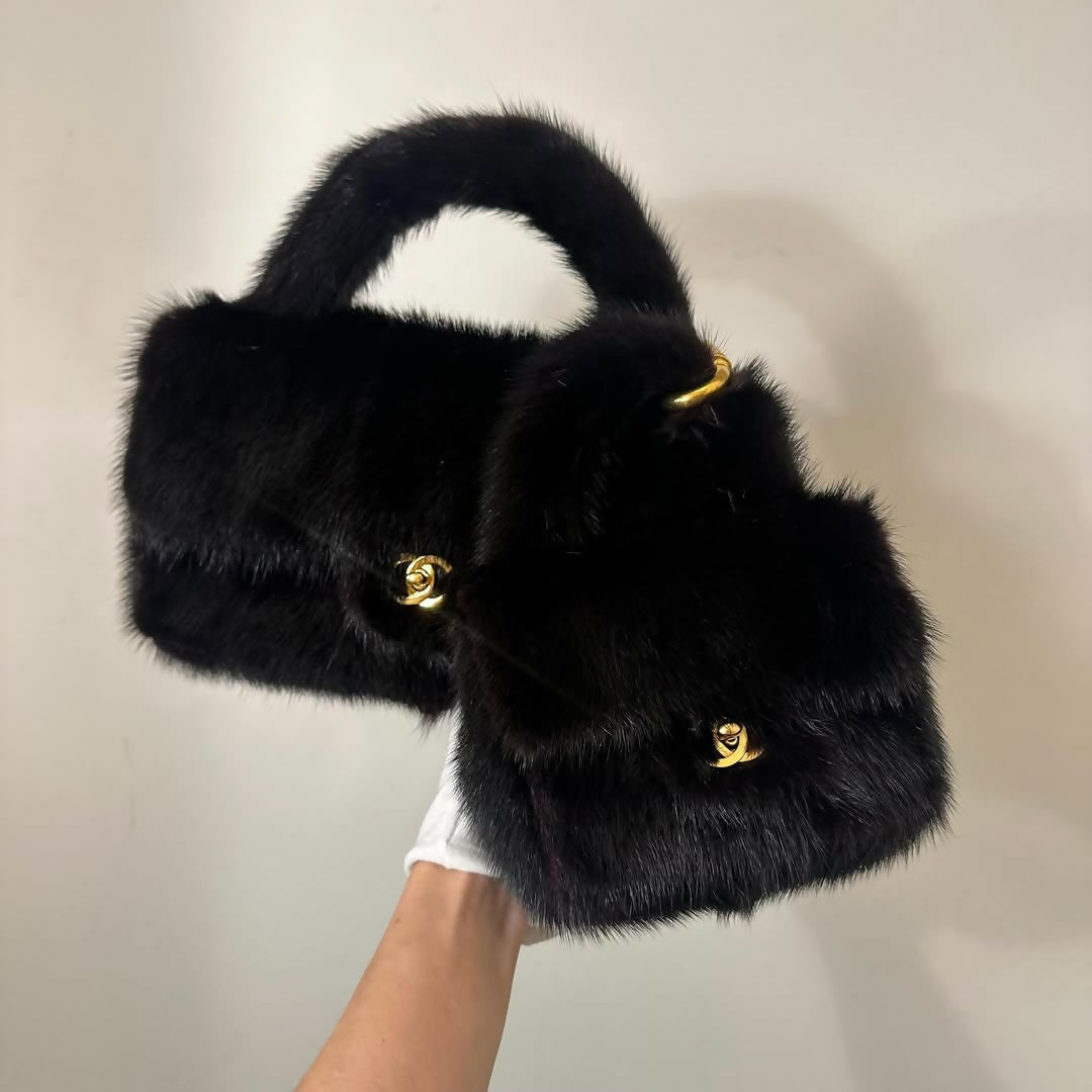 Rare Chanel 1994 Mink Top-Handle Bag Set — Ultra-Collectible Pair
