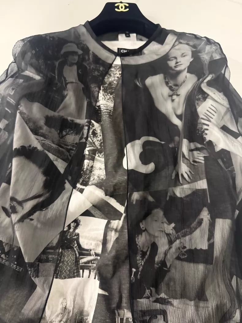 Chanel 23S black Cape with top and shorts