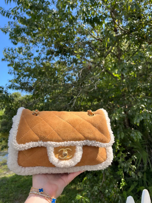 Chanel 2018 Medium Shearling Coco Neige Flap Bag