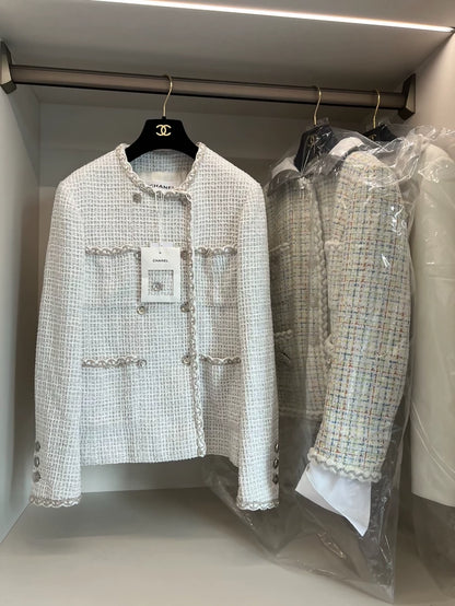 Chanel 25C white tweed jacket