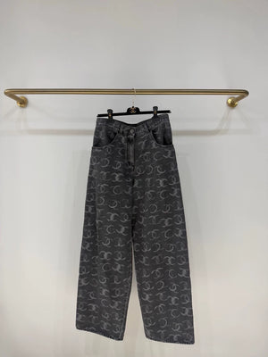 Chanel 23B CC logo black grey jeans