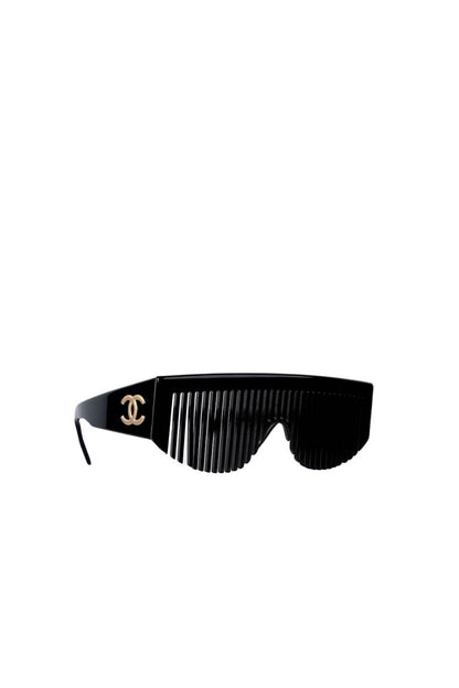 CHANEL 1990-2000s Hair Comb oversize-frame sunglasses
