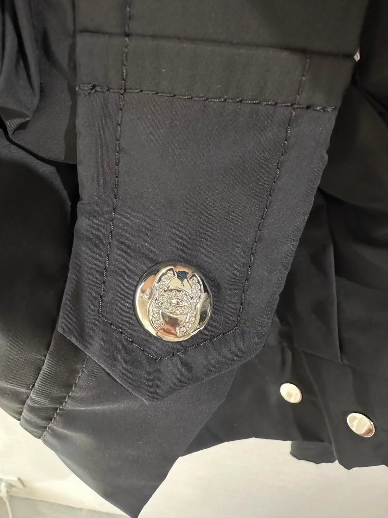 Chanel 24B Black Windbreaker Jacket