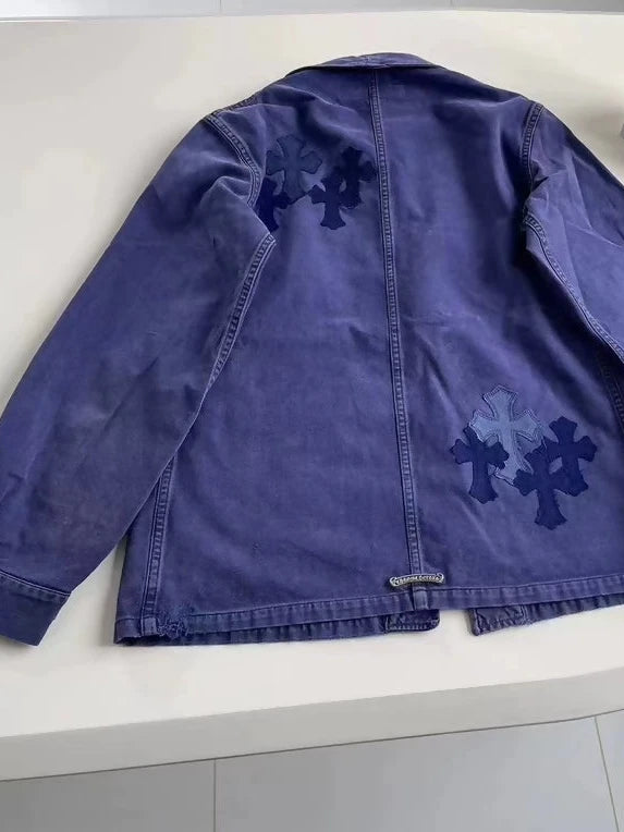 Chrome Hearts blue denim crosses jacket