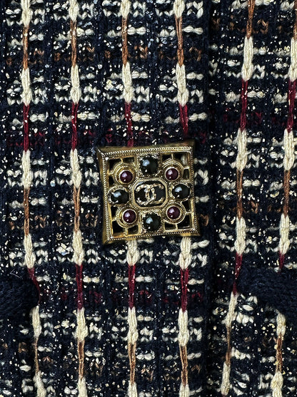 Chanel 11A Paris-Byzance Tweed Long Coat FR 44