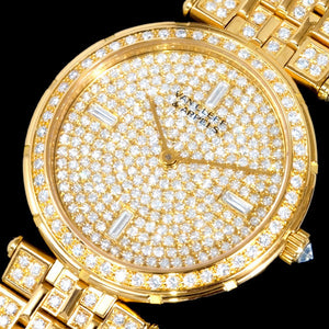 VAN CLEEF & ARPELS Diamond 18K Solid Gold Celebrity Men's Quartz Watch