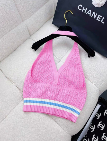 Chanel 23P pink knitted top