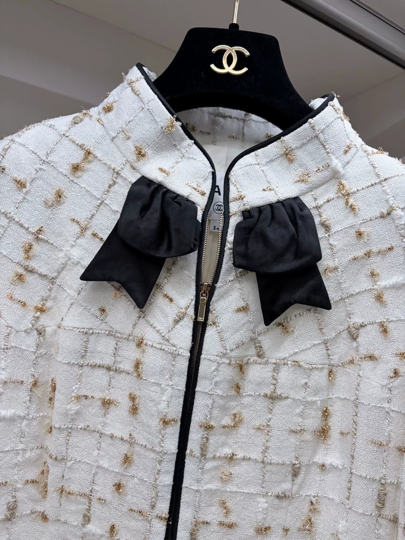 Chanel 19S ecru Gold Tweed Jacket