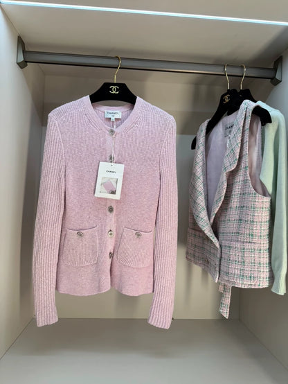 Chanel 24P pink cardigan