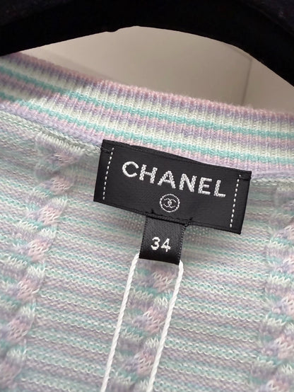 Chanel 25B baby blue cardigan