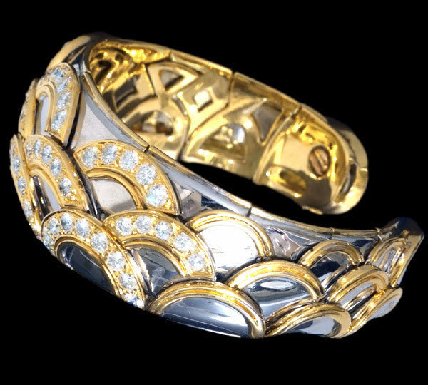Van Cleef & Arpels Rarest Blue Sea Wave 18K Diamond Bangle