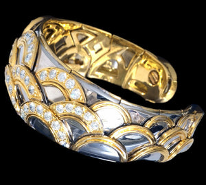 Van Cleef & Arpels Rarest Blue Sea Wave 18K Diamond Bangle