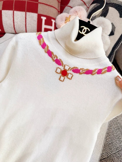 Chanel 23N Coco Neige écru cashemer top