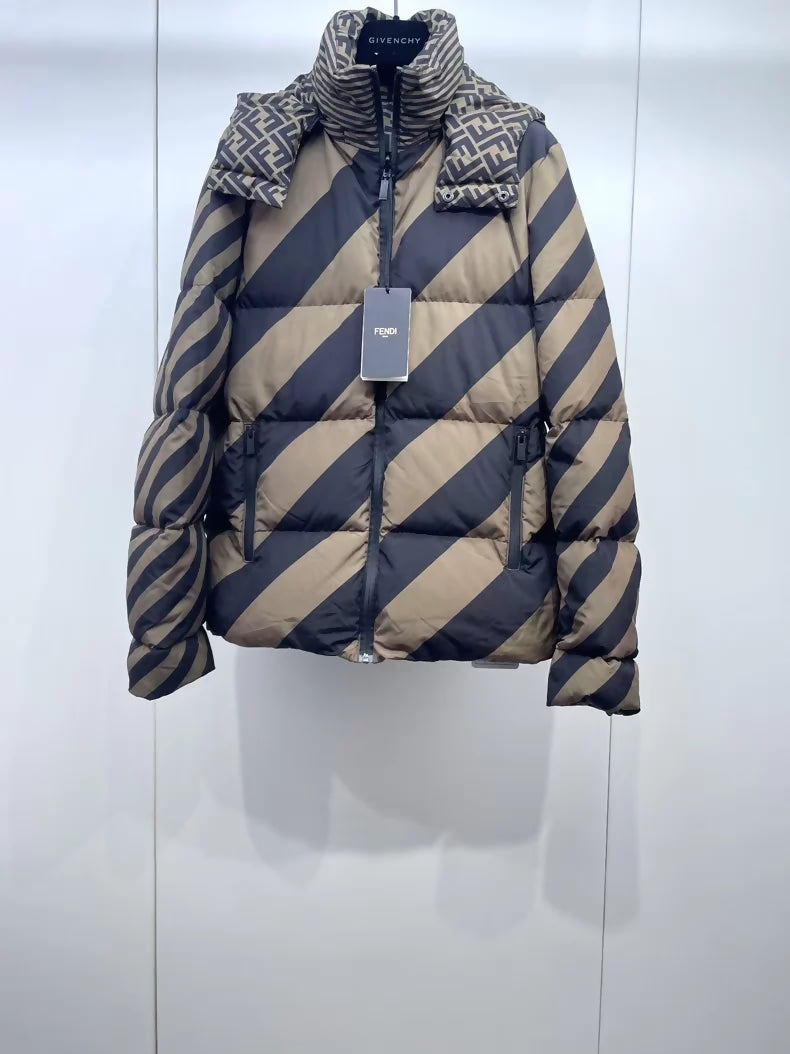 Fendi's popular monogram reversible down jacket