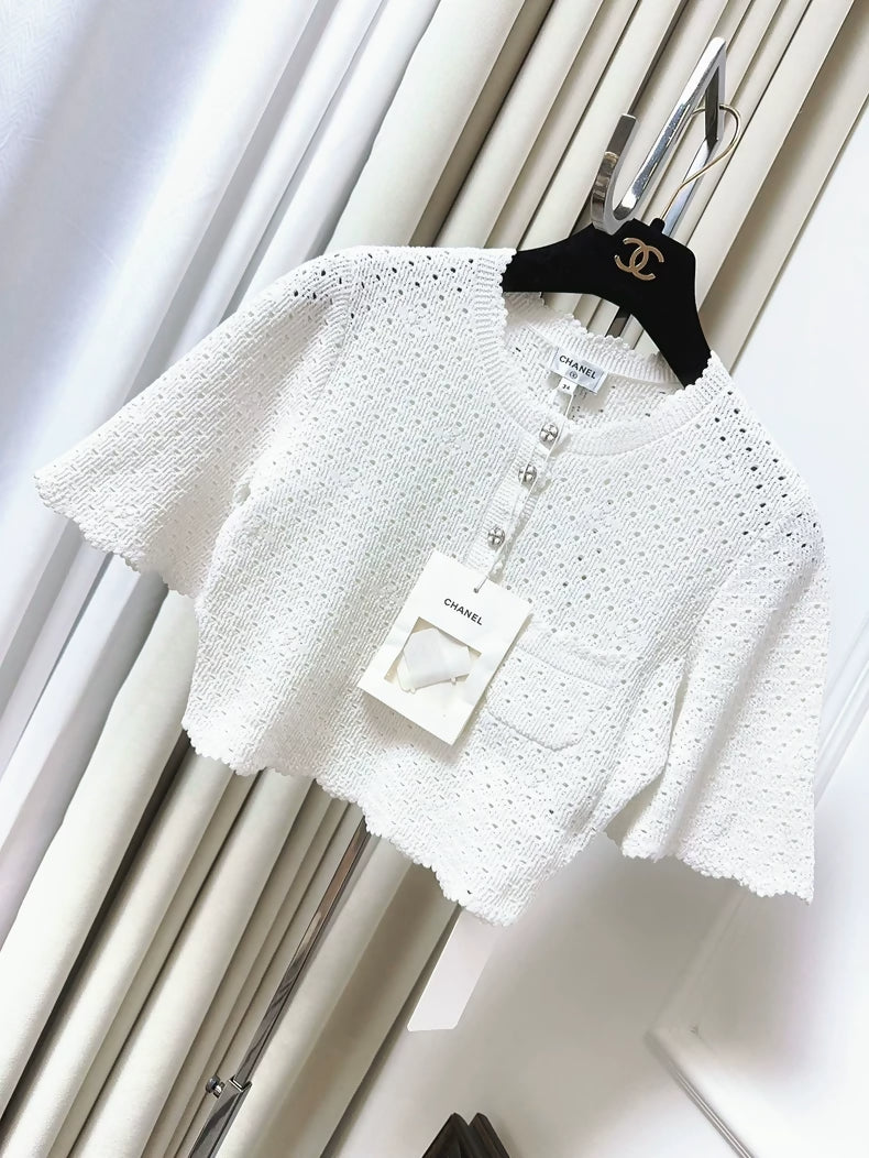 Chanel 24P white cropped top