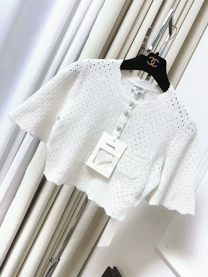 Chanel 24P white cropped top