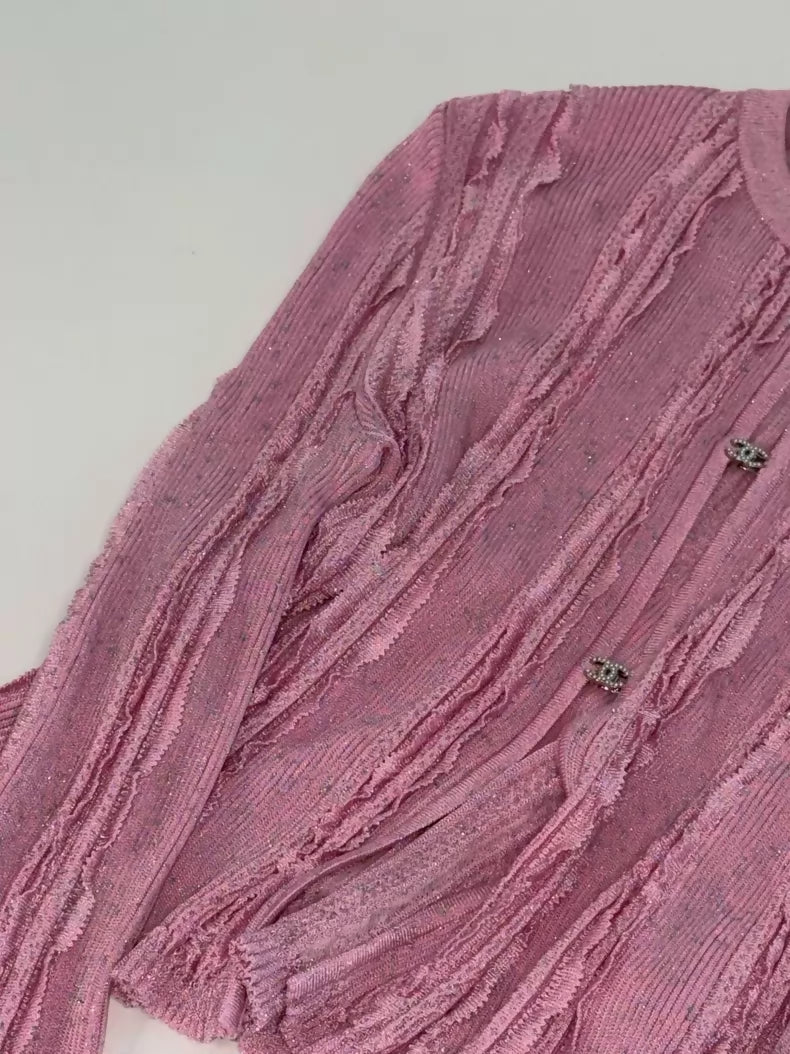 Chanel 23P Pink Cardigan