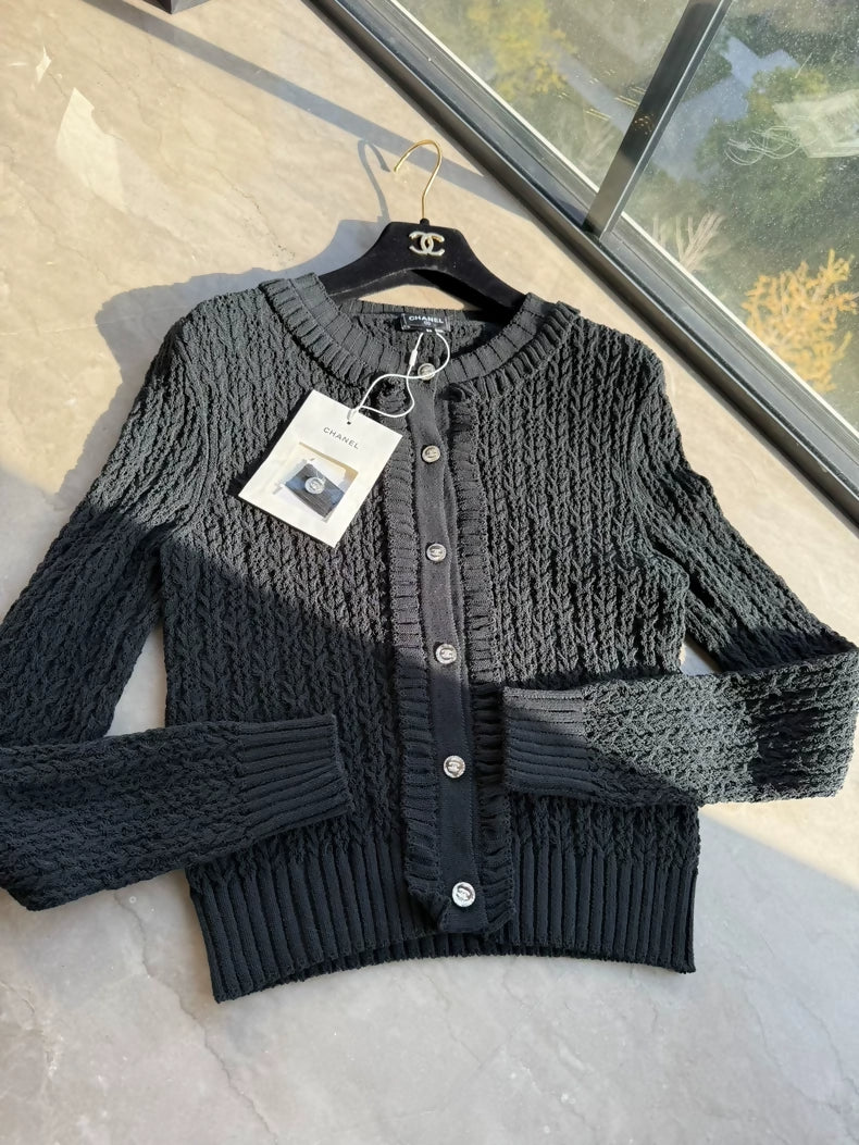 Chanel 25C ruffled cotton cardigan