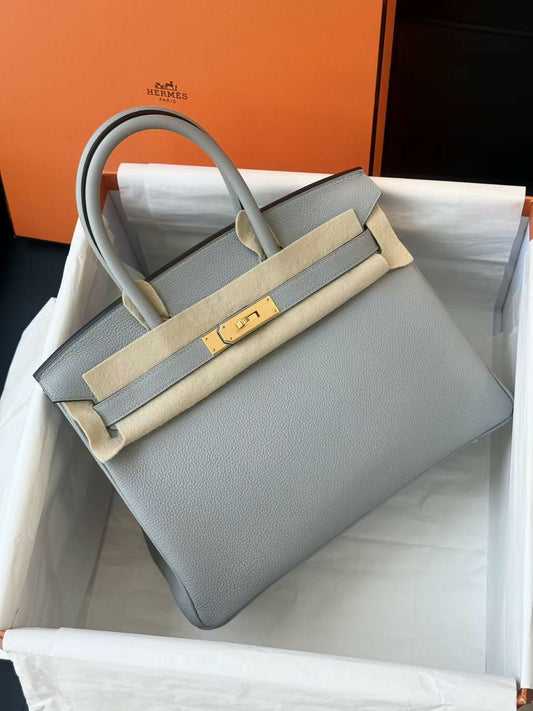 Hermès Birkin 30 Bleu Glacier Togo Leather with Gold Hardware