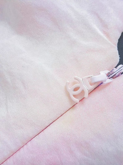Chanel pink dress with a black tulle lining