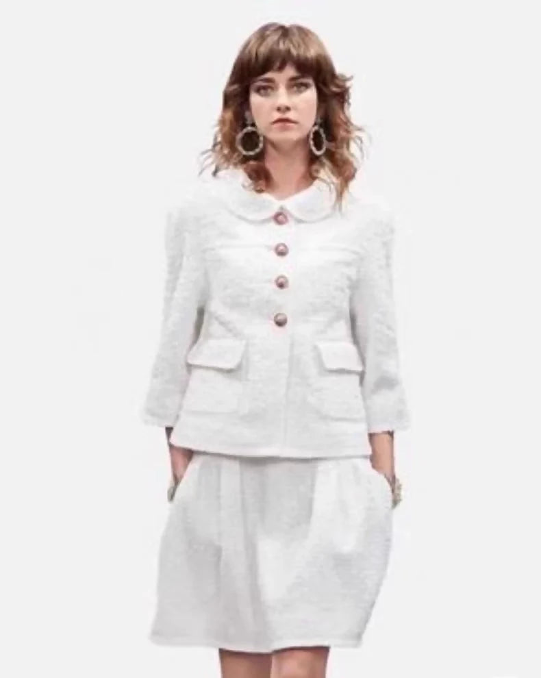 Chanel 17P white tweed jacket