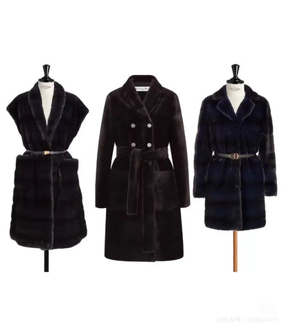 Dior black mink fur coat