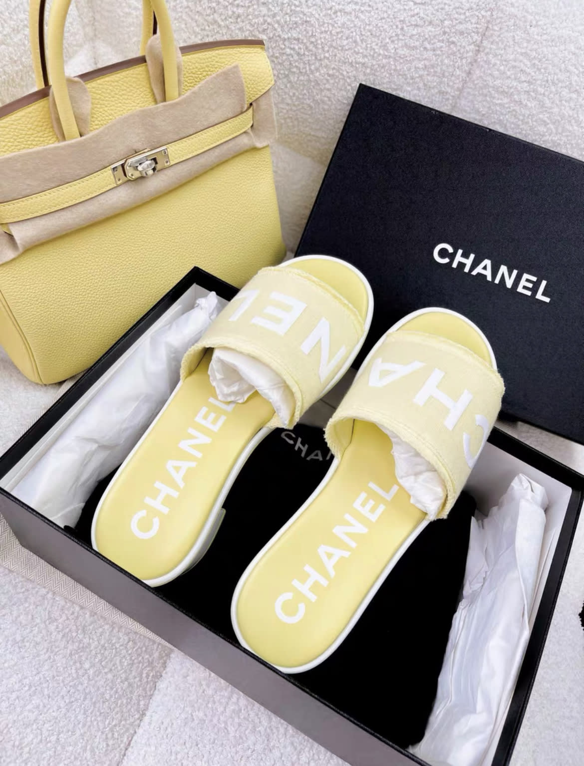 Chanel 24C yellow sandals