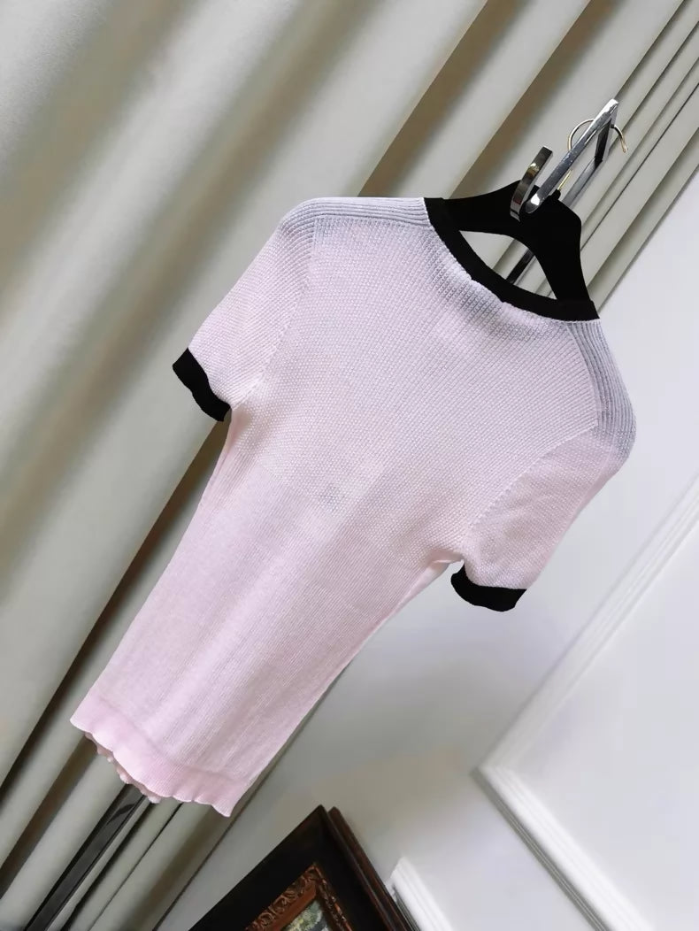 Chanel pink knit top