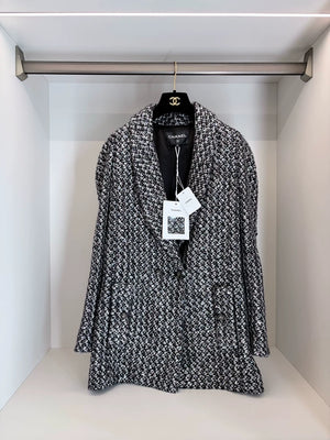 Chanel 21K Black Sequined Tweed Jacket